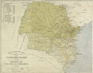 Mapa Antigo Do Paraná e Santa Catarina 1914