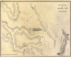Mapa Antigo Da Cidade de Paranaguá 1870
