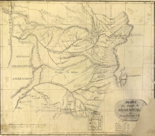 Mapa Antigo Do Paraná Até Missões No Rs 1815 Mapas Antigos 7968