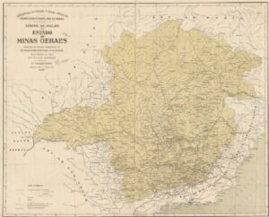 Mapa Antigo de Minas Gerais 1918